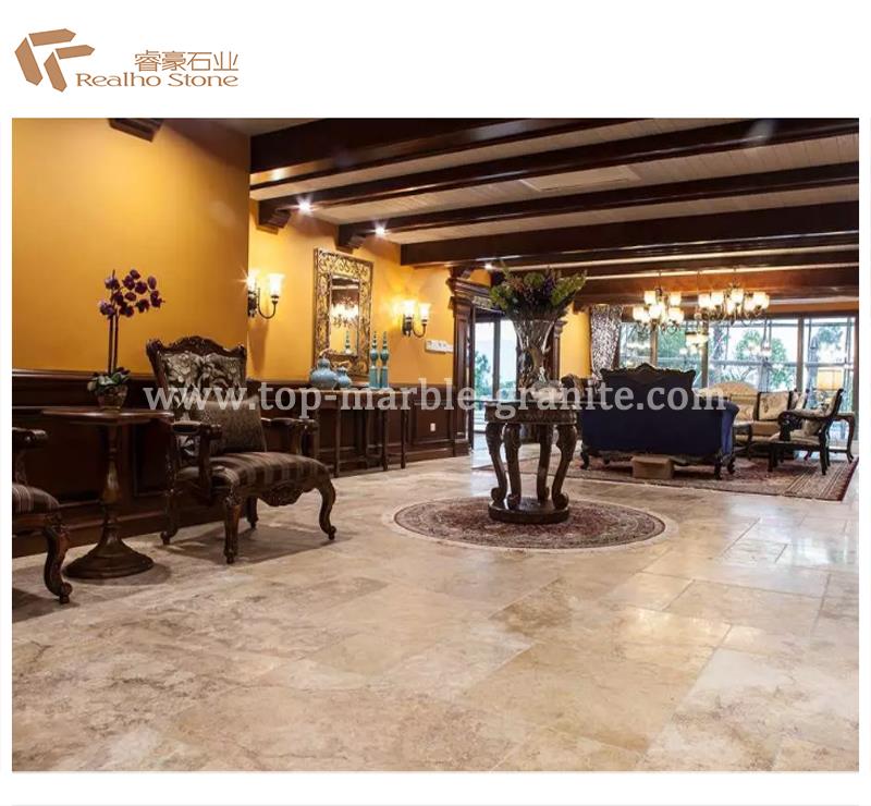 french pattern gold travertine tile