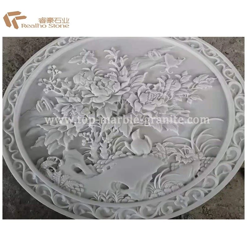 marble flower relief