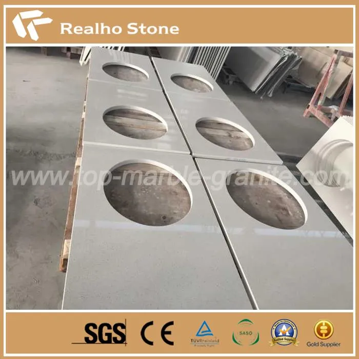 White Polished Laminated Artificial Quartz Stone Kitchen Countertops And Bathroom Vanity Tops Colors