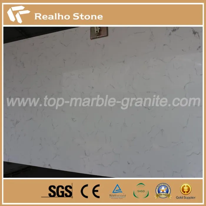 White Polished Laminated Artificial Quartz Stone Kitchen Countertops And Bathroom Vanity Tops Colors