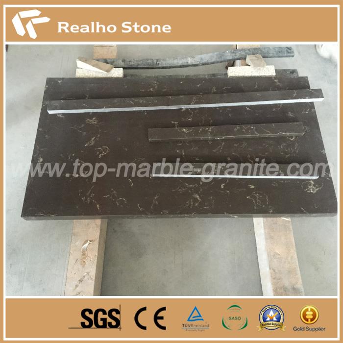 Polished Fossil Brown( Chocolate) Quartz Stone Countertops