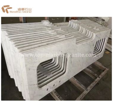 61-en marbre de Carrara piques dobles Vanity Top