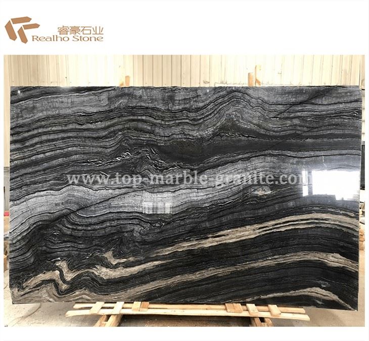High Quality Ancient Wood Grain Marble Slab Polished