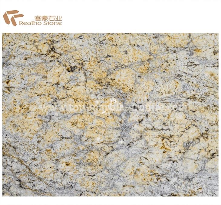 Llosa de granit Giallo Fiorito polida per a la construcció