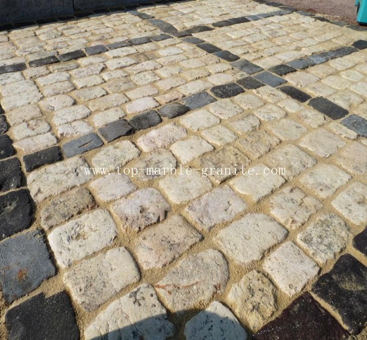 limestone cobblestone paving